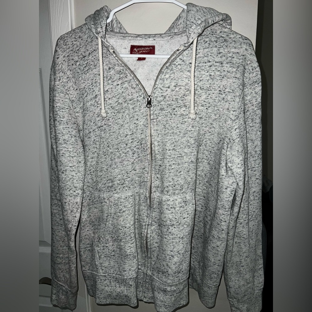 American Eagle Outfitters Men's Heathered Gray Zip-Up Sweater